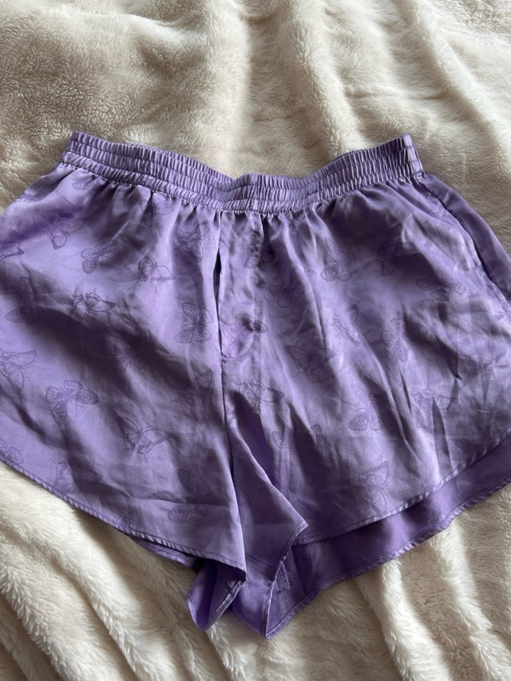 Victoria's Secret Lavender Butterfly Satin Shorts